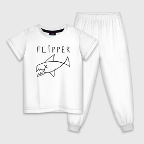 Детская пижама хлопок с принтом Flipper в городе Новоалтайск, 100% хлопок |  брюки и футболка прямого кроя, без карманов, на брюках мягкая резинка на поясе и по низу штанин
 | Тематика изображения на принте: flipper | kurt | nirvana | курт кобейн | курта кобейна | нирвана