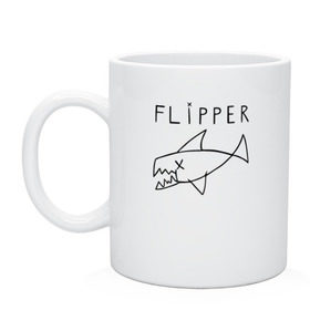 Кружка с принтом Flipper в городе Новоалтайск, керамика | объем — 330 мл, диаметр — 80 мм. Принт наносится на бока кружки, можно сделать два разных изображения | Тематика изображения на принте: flipper | kurt | nirvana | курт кобейн | курта кобейна | нирвана