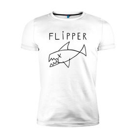 Мужская футболка премиум с принтом Flipper в городе Новоалтайск, 92% хлопок, 8% лайкра | приталенный силуэт, круглый вырез ворота, длина до линии бедра, короткий рукав | flipper | kurt | nirvana | курт кобейн | курта кобейна | нирвана