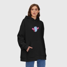 Худи SuperOversize хлопок с принтом Catbug в городе Новоалтайск, 70% хлопок, 30% полиэстер, мягкий начес внутри | карман-кенгуру, эластичная резинка на манжетах и по нижней кромке, двухслойный капюшон
 | котожук | просто мульт персонаж)catbug | храбрейшие войны