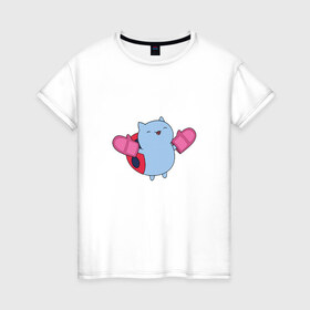 Женская футболка хлопок с принтом Catbug в городе Новоалтайск, 100% хлопок | прямой крой, круглый вырез горловины, длина до линии бедер, слегка спущенное плечо | котожук | просто мульт персонаж)catbug | храбрейшие войны
