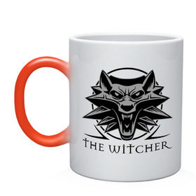Кружка хамелеон с принтом The Witcher 3 в городе Новоалтайск, керамика | меняет цвет при нагревании, емкость 330 мл | ведьмак