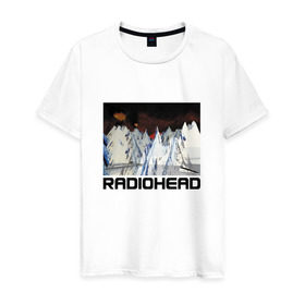 Мужская футболка хлопок с принтом Radiohead в городе Новоалтайск, 100% хлопок | прямой крой, круглый вырез горловины, длина до линии бедер, слегка спущенное плечо. | Тематика изображения на принте: creep | emi | radiohead | rok