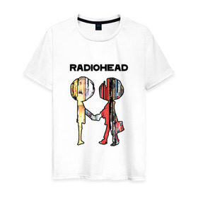 Мужская футболка хлопок с принтом Radiohead в городе Новоалтайск, 100% хлопок | прямой крой, круглый вырез горловины, длина до линии бедер, слегка спущенное плечо. | creep | emi | radiohead | rok