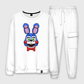 Мужской костюм хлопок с принтом Toy Bonnie FNAF в городе Новоалтайск, 100% хлопок | на свитшоте круглая горловина, мягкая резинка по низу. Брюки заужены к низу, на них два вида карманов: два “обычных” по бокам и два объемных, с клапанами, расположенные ниже линии бедра. Брюки с мягкой трикотажной резинкой на поясе и по низу штанин. В поясе для дополнительного комфорта — широкие завязки | @ | fnaf | toy bonnie | фнаф