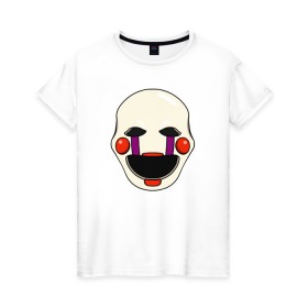 Женская футболка хлопок с принтом Puppet FNAF Марионетка в городе Новоалтайск, 100% хлопок | прямой крой, круглый вырез горловины, длина до линии бедер, слегка спущенное плечо | fnaf | puppet | фнаф