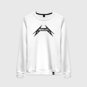 Женский свитшот хлопок с принтом Metallica logo (w) в городе Новоалтайск, 100% хлопок | прямой крой, круглый вырез, на манжетах и по низу широкая трикотажная резинка  | 