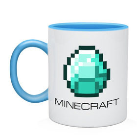 Кружка двухцветная с принтом Minecraft в городе Новоалтайск, керамика | объем — 330 мл, диаметр — 80 мм. Цветная ручка и кайма сверху, в некоторых цветах — вся внутренняя часть | boom | media | minecraft | игры | компьютерные игры | майнкрафт