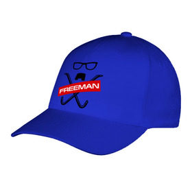 Бейсболка с принтом Freeman в городе Новоалтайск, 100% хлопок | классический козырек, металлическая застежка-регулятор размера | Тематика изображения на принте: freeman | half life | игра | халф лайф