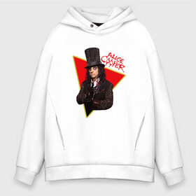 Мужское худи Oversize хлопок с принтом Alice Cooper в городе Новоалтайск, френч-терри — 70% хлопок, 30% полиэстер. Мягкий теплый начес внутри —100% хлопок | боковые карманы, эластичные манжеты и нижняя кромка, капюшон на магнитной кнопке | alice cooper | metal | rock | метал | рок | рок музыка | элис купер