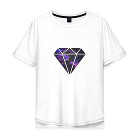 Мужская футболка хлопок Oversize с принтом Violet Diamond в городе Новоалтайск, 100% хлопок | свободный крой, круглый ворот, “спинка” длиннее передней части | diamond | diamondкристалл | swag | twark | допе