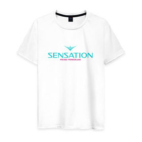 Мужская футболка хлопок с принтом Sensation wicked wonderland в городе Новоалтайск, 100% хлопок | прямой крой, круглый вырез горловины, длина до линии бедер, слегка спущенное плечо. | house | sensation | wicked wonderland