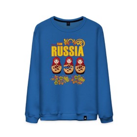 Мужской свитшот хлопок с принтом National team Russia в городе Новоалтайск, 100% хлопок |  | матрешки | патриоты | родина | россия | рф