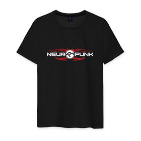 Мужская футболка хлопок с принтом Neuropunk RED в городе Новоалтайск, 100% хлопок | прямой крой, круглый вырез горловины, длина до линии бедер, слегка спущенное плечо. | dnb | neurofunk | neuropunk | neuropunk   это подкаст и серия вечеринок от лейбла tamrecords.tamrecords | нейропанк