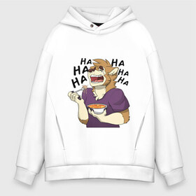 Мужское худи Oversize хлопок с принтом Furry ramen в городе Новоалтайск, френч-терри — 70% хлопок, 30% полиэстер. Мягкий теплый начес внутри —100% хлопок | боковые карманы, эластичные манжеты и нижняя кромка, капюшон на магнитной кнопке | furry dog ramen хахаха ha ha ha фурри furry