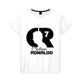 Женская футболка хлопок с принтом Ronaldo в городе Новоалтайск, 100% хлопок | прямой крой, круглый вырез горловины, длина до линии бедер, слегка спущенное плечо | cristiano | real madrid | ronaldo | кристиано роналдо | криштиану | криштиану роналду | реал мадрид | роналду | рональдо | спорт | футбол