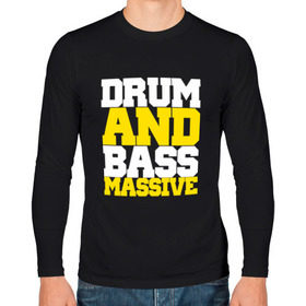 Мужской лонгслив хлопок с принтом DRUM AND BASS MASSIVE в городе Новоалтайск, 100% хлопок |  | dnb | jungle
