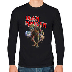 Мужской лонгслив хлопок с принтом Iron Maiden в городе Новоалтайск, 100% хлопок |  | iron maiden | земля | инопланетяне | музыка | олдскул | рок