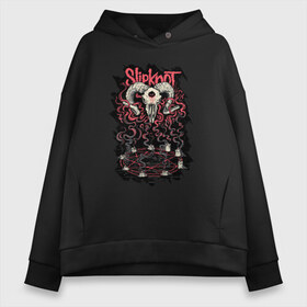 Женское худи Oversize хлопок с принтом Slipknot в городе Новоалтайск, френч-терри — 70% хлопок, 30% полиэстер. Мягкий теплый начес внутри —100% хлопок | боковые карманы, эластичные манжеты и нижняя кромка, капюшон на магнитной кнопке | slipknot | демон | кори | металл | музыка | рок | череп