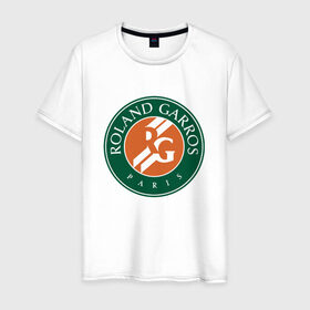 Мужская футболка хлопок с принтом Roland Garros в городе Новоалтайск, 100% хлопок | прямой крой, круглый вырез горловины, длина до линии бедер, слегка спущенное плечо. | paristennis | roland garros
