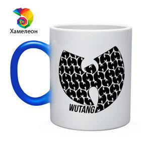 Кружка хамелеон с принтом Wu tang clan в городе Новоалтайск, керамика | меняет цвет при нагревании, емкость 330 мл | clan | hip hop | rza | wu tang | wutang | ву танг | вутанг | рэп