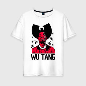 Женская футболка хлопок Oversize с принтом Wu tang clan в городе Новоалтайск, 100% хлопок | свободный крой, круглый ворот, спущенный рукав, длина до линии бедер
 | clan | hip hop | rza | wu tang | wutang | ву танг | вутанг | рэп