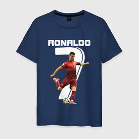 Мужская футболка хлопок с принтом Ronaldo в городе Новоалтайск, 100% хлопок | прямой крой, круглый вырез горловины, длина до линии бедер, слегка спущенное плечо. | роналдо