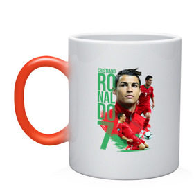 Кружка хамелеон с принтом Ronaldo в городе Новоалтайск, керамика | меняет цвет при нагревании, емкость 330 мл | роналдо