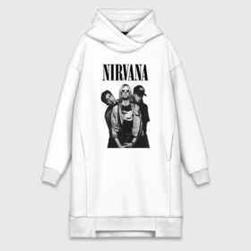 Платье-худи хлопок с принтом Nirvana Group в городе Новоалтайск,  |  | kurt cobain | nirvana | курт кобейн | нирвана | нранж