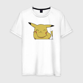 Мужская футболка хлопок с принтом Pika Pika в городе Новоалтайск, 100% хлопок | прямой крой, круглый вырез горловины, длина до линии бедер, слегка спущенное плечо. | Тематика изображения на принте: pika пикачу покемон pokemon