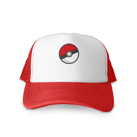 Кепка тракер с сеткой с принтом Pokeball в городе Новоалтайск, трикотажное полотно; задняя часть — сетка | длинный козырек, универсальный размер, пластиковая застежка | Тематика изображения на принте: pokeball покебол покемон pokemon