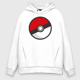 Мужское худи Oversize хлопок с принтом Pokeball в городе Новоалтайск, френч-терри — 70% хлопок, 30% полиэстер. Мягкий теплый начес внутри —100% хлопок | боковые карманы, эластичные манжеты и нижняя кромка, капюшон на магнитной кнопке | pokeball покебол покемон pokemon
