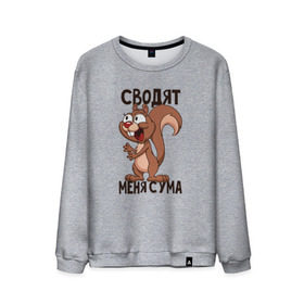 Мужской свитшот хлопок с принтом Сводят меня с ума в городе Новоалтайск, 100% хлопок |  | белка | любовь | орех