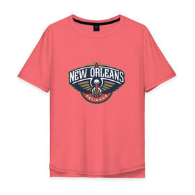 Мужская футболка хлопок Oversize с принтом NBA NEW ORLEANS PELICANS в городе Новоалтайск, 100% хлопок | свободный крой, круглый ворот, “спинка” длиннее передней части | nba | nba new orleans pelicans 2015 basketballбаскетбол | new orleans | pelicans