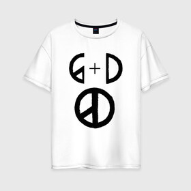 Женская футболка хлопок Oversize с принтом G Dragon в городе Новоалтайск, 100% хлопок | свободный крой, круглый ворот, спущенный рукав, длина до линии бедер
 | big bang | g dragon | k pop | биг бенг | кей поп | корея