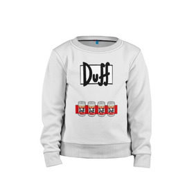 Детский свитшот хлопок с принтом DUFF-MAN YYYYEAH в городе Новоалтайск, 100% хлопок | круглый вырез горловины, эластичные манжеты, пояс и воротник | duff man the simpsons симпсоны дафф