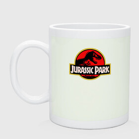 Кружка с принтом Jurassic park в городе Новоалтайск, керамика | объем — 330 мл, диаметр — 80 мм. Принт наносится на бока кружки, можно сделать два разных изображения | Тематика изображения на принте: юрского периода