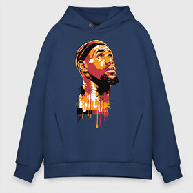 Мужское худи Oversize хлопок с принтом Lebron James в городе Новоалтайск, френч-терри — 70% хлопок, 30% полиэстер. Мягкий теплый начес внутри —100% хлопок | боковые карманы, эластичные манжеты и нижняя кромка, капюшон на магнитной кнопке | lebron | lebron james | леброн джэймс