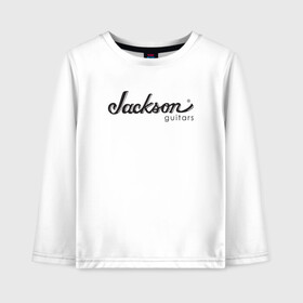 Детский лонгслив хлопок с принтом Jackson logo в городе Новоалтайск, 100% хлопок | круглый вырез горловины, полуприлегающий силуэт, длина до линии бедер | guitars | jackson | music | гитары | музыка