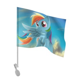 Флаг для автомобиля с принтом My littlle pony в городе Новоалтайск, 100% полиэстер | Размер: 30*21 см | littlle | littlle pony | pony | пони