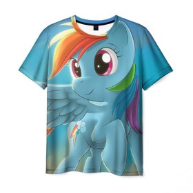 Мужская футболка 3D с принтом My littlle pony в городе Новоалтайск, 100% полиэфир | прямой крой, круглый вырез горловины, длина до линии бедер | littlle | littlle pony | pony | пони