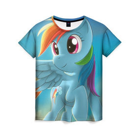 Женская футболка 3D с принтом My littlle pony в городе Новоалтайск, 100% полиэфир ( синтетическое хлопкоподобное полотно) | прямой крой, круглый вырез горловины, длина до линии бедер | littlle | littlle pony | pony | пони