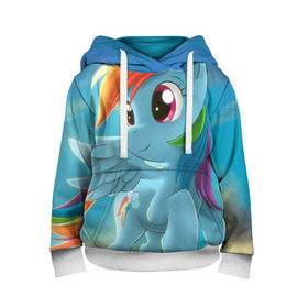 Детская толстовка 3D с принтом My littlle pony в городе Новоалтайск, 100% полиэстер | двухслойный капюшон со шнурком для регулировки, мягкие манжеты на рукавах и по низу толстовки, спереди карман-кенгуру с мягким внутренним слоем | littlle | littlle pony | pony | пони