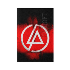 Обложка для паспорта матовая кожа с принтом Linkin Park в городе Новоалтайск, натуральная матовая кожа | размер 19,3 х 13,7 см; прозрачные пластиковые крепления | linkin park | линкин парк | логотип | рок