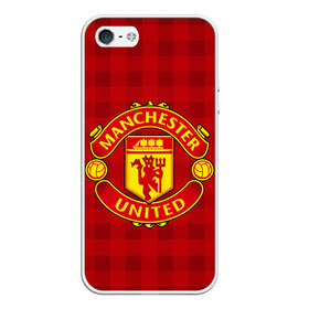 Чехол для iPhone 5/5S матовый с принтом Manchester united в городе Новоалтайск, Силикон | Область печати: задняя сторона чехла, без боковых панелей | manchester united | манчестер юнайтед | спорт | фк | футбол