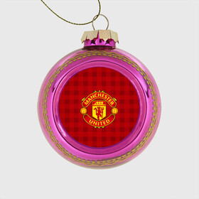 Стеклянный ёлочный шар с принтом Manchester united в городе Новоалтайск, Стекло | Диаметр: 80 мм | manchester united | манчестер юнайтед | спорт | фк | футбол