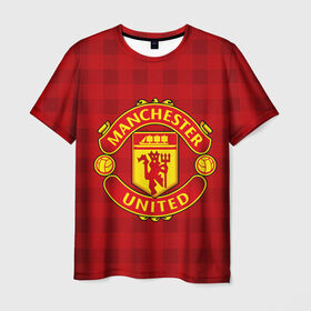 Мужская футболка 3D с принтом Manchester united в городе Новоалтайск, 100% полиэфир | прямой крой, круглый вырез горловины, длина до линии бедер | manchester united | манчестер юнайтед | спорт | фк | футбол