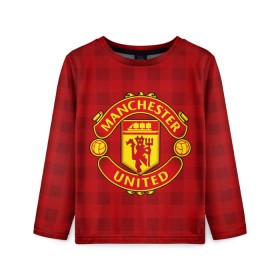 Детский лонгслив 3D с принтом Manchester united в городе Новоалтайск, 100% полиэстер | длинные рукава, круглый вырез горловины, полуприлегающий силуэт
 | manchester united | манчестер юнайтед | спорт | фк | футбол