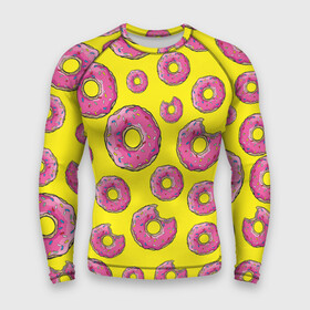 Мужской рашгард 3D с принтом Пончики в городе Новоалтайск,  |  | donut | simpsons | паттерн | пончик