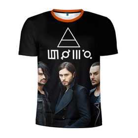 Мужская футболка 3D спортивная с принтом 30 seconds to mars в городе Новоалтайск, 100% полиэстер с улучшенными характеристиками | приталенный силуэт, круглая горловина, широкие плечи, сужается к линии бедра | 30 | 30stm | jared | leto | mars | rock | seconds | to | джаред | лето | рок